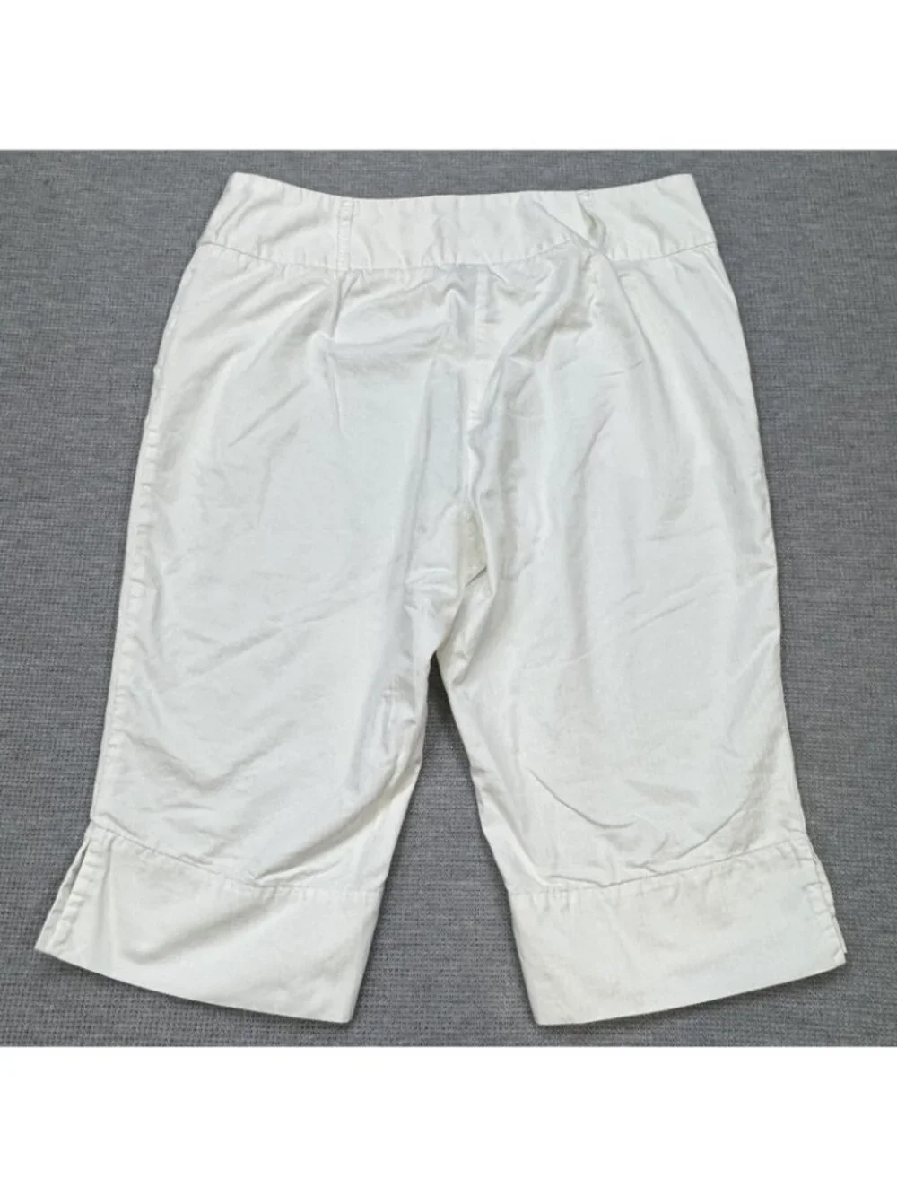 New York Company Capri Pants Womens Size 14 Off-White Slit Cuff High Rise Cotton